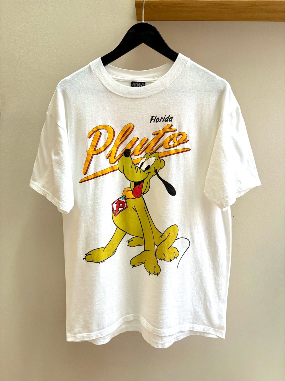 Pluto double sided VTG 90s white Disney Sherry’s Best T-shirt L Made in USA